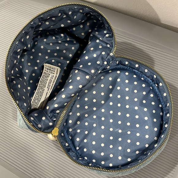 Japanese style make up pouch denim travel with pearl zipper - Picture 5 of 5